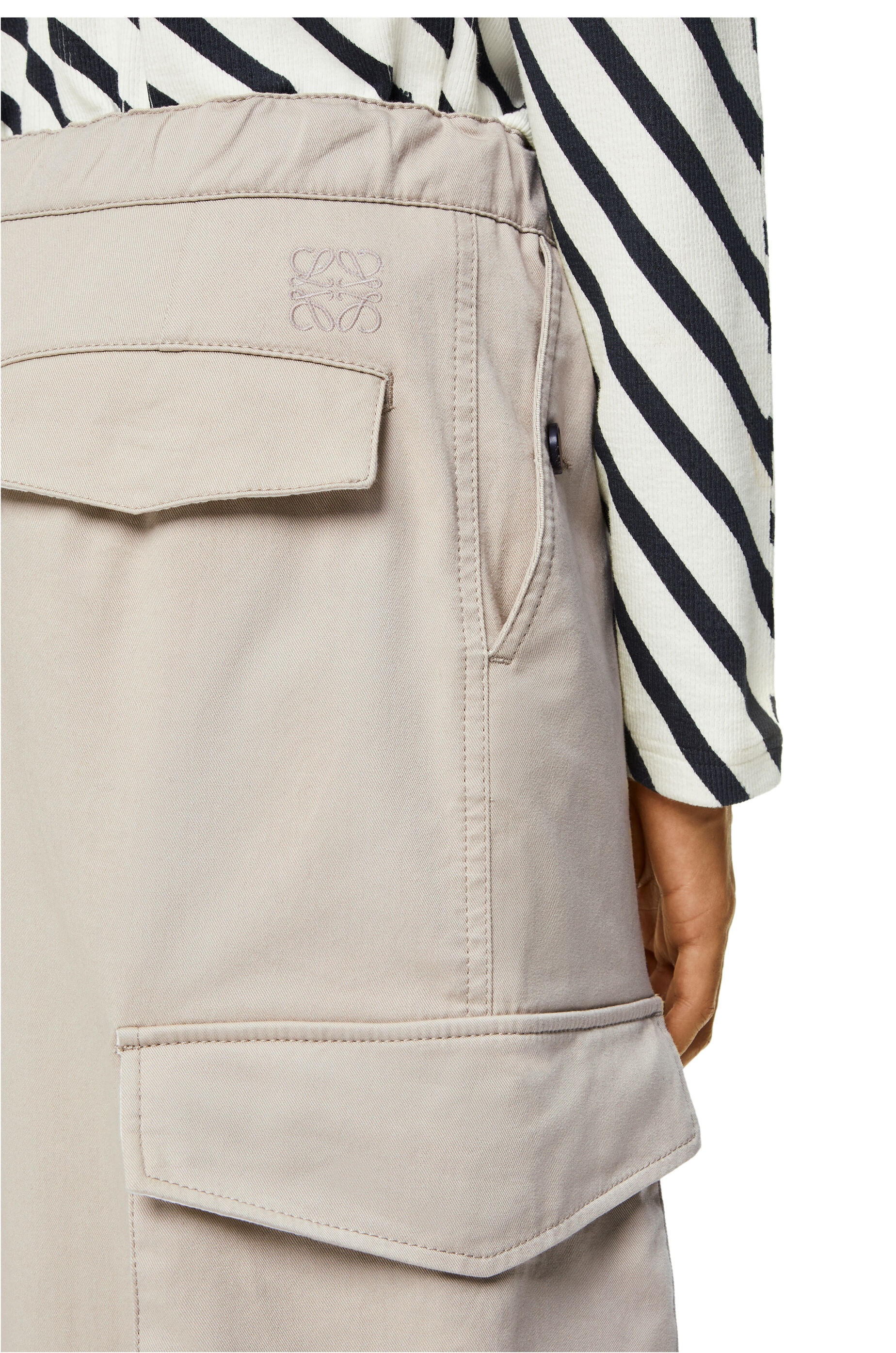 Multi pocket drawstring trousers in cotton - 5
