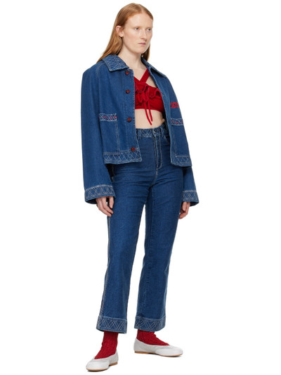 BODE Blue Embroidered 'Knolly Brook' Jeans outlook