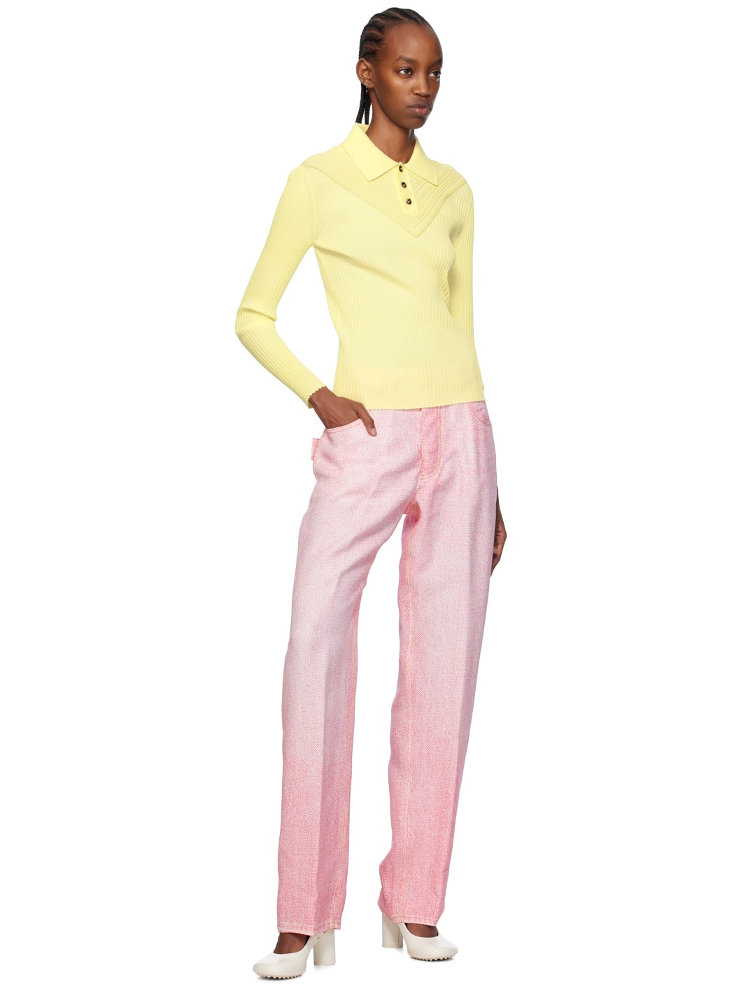 Pink & White Printed Trousers - 4