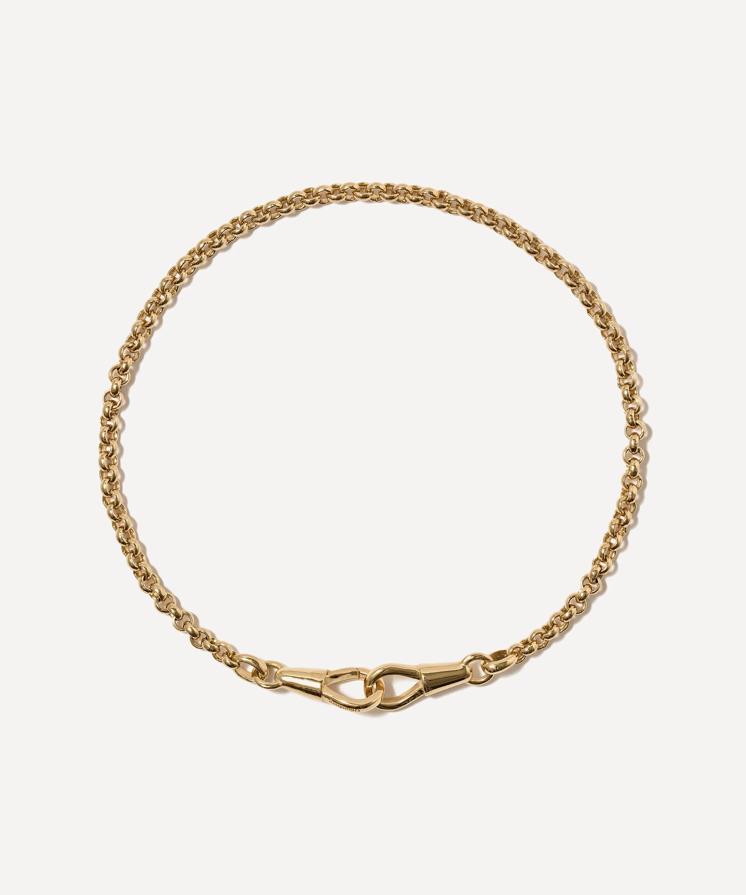 14ct Gold-Plated Vermeil Silver Mini Locked Chain Bracelet - 1