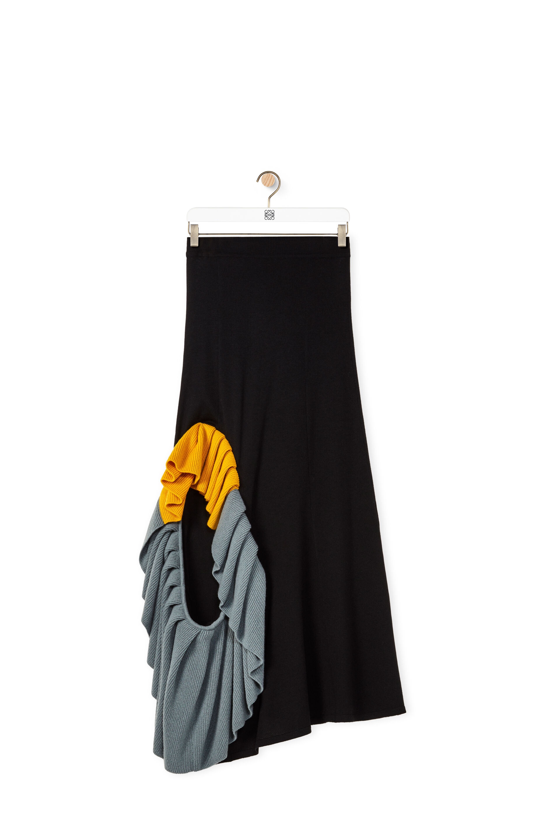 Ruffle knit midi skirt in wool - 1