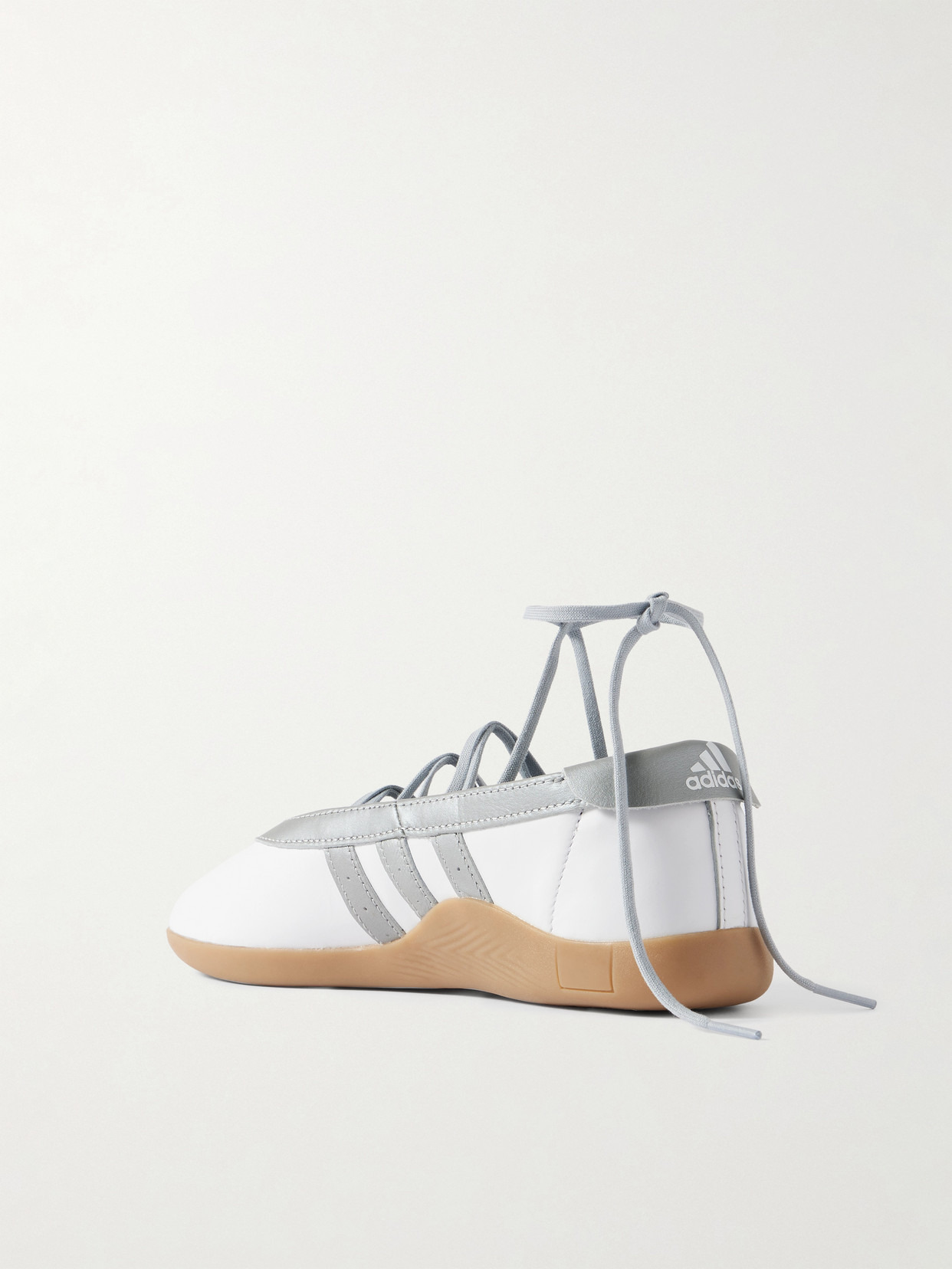 Taekwondo Mei Ballet Metallic Leather-trimmed Leather Sneakers - 3