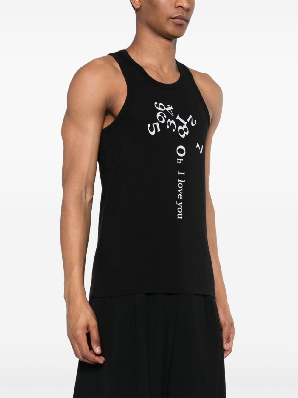 numbers-print cotton tank top - 3