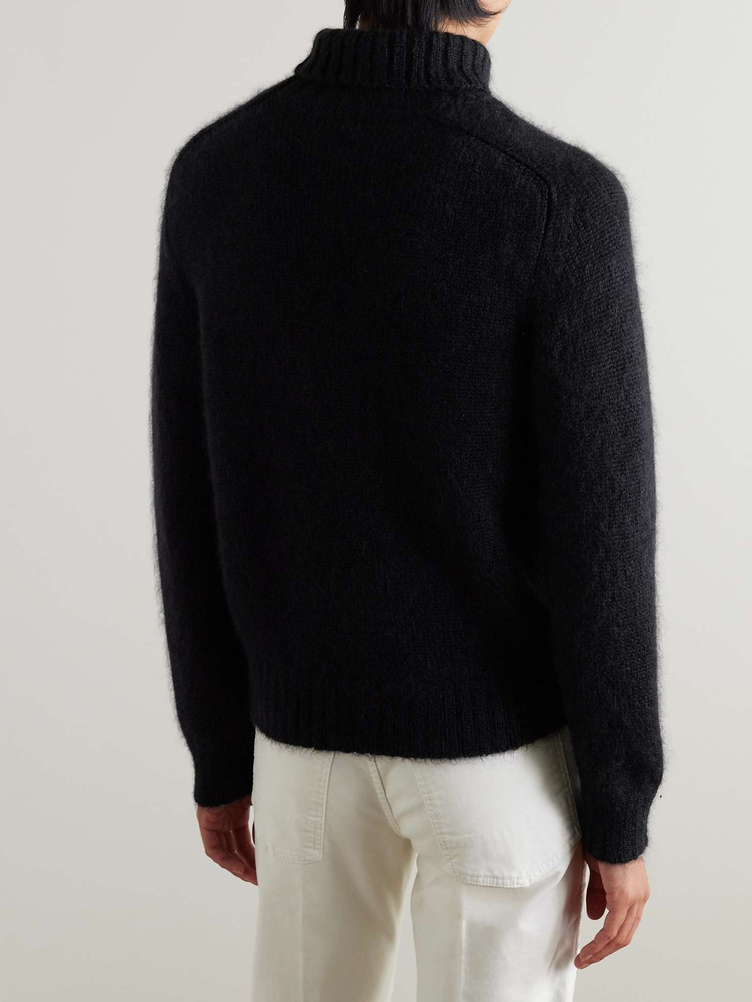 Brushed Ribbed Mohair and Silk-Blend Rollneck Sweater - 4