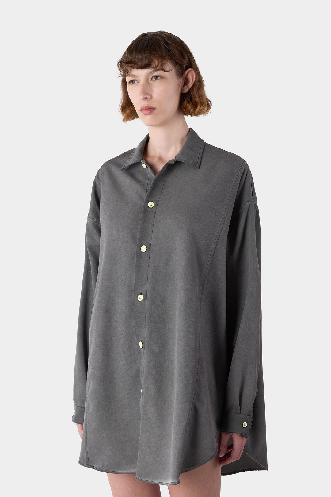 MEGA OVER SHIRT W CUTS / grey - 3