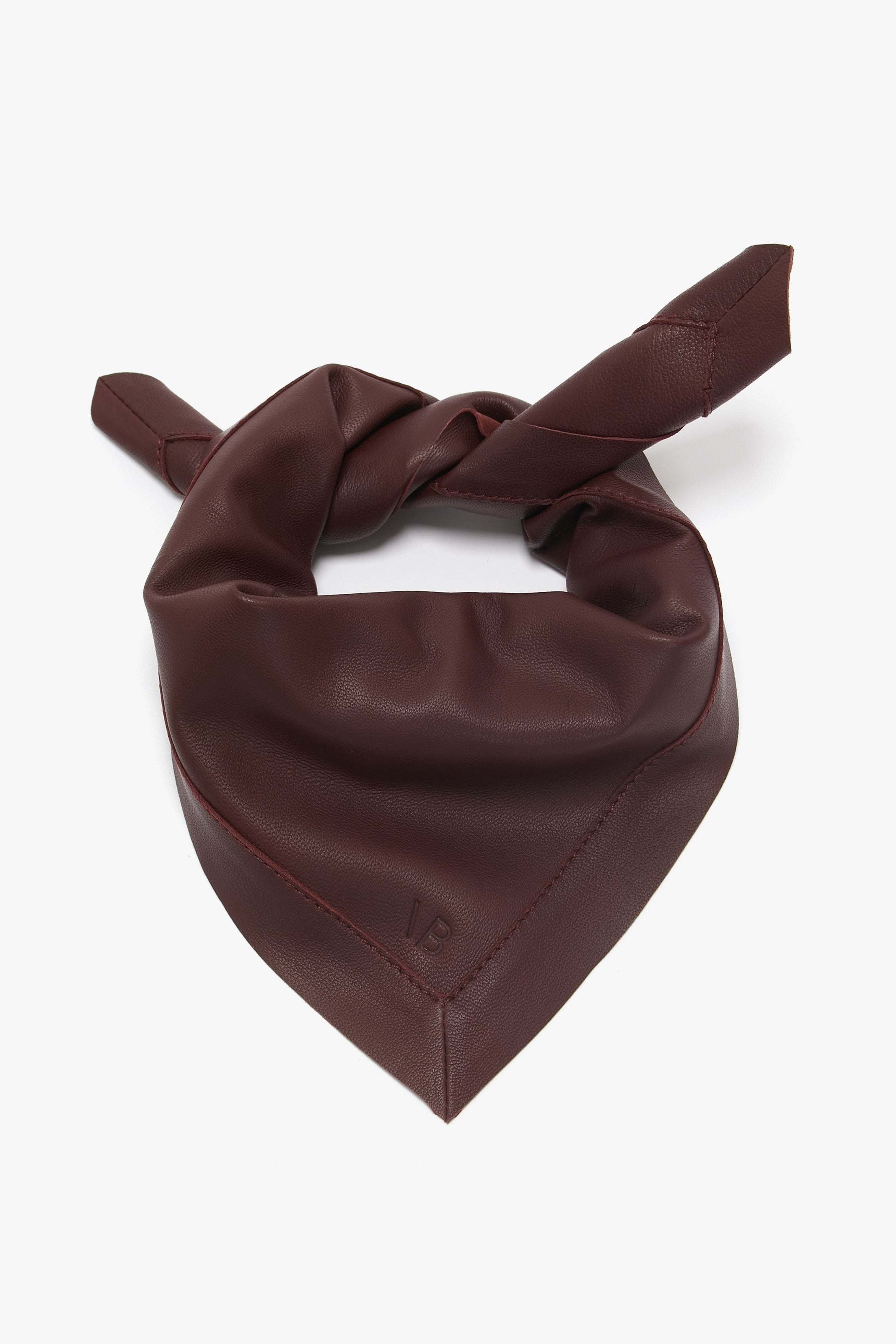 Leather Scarf In Bordeaux - 1