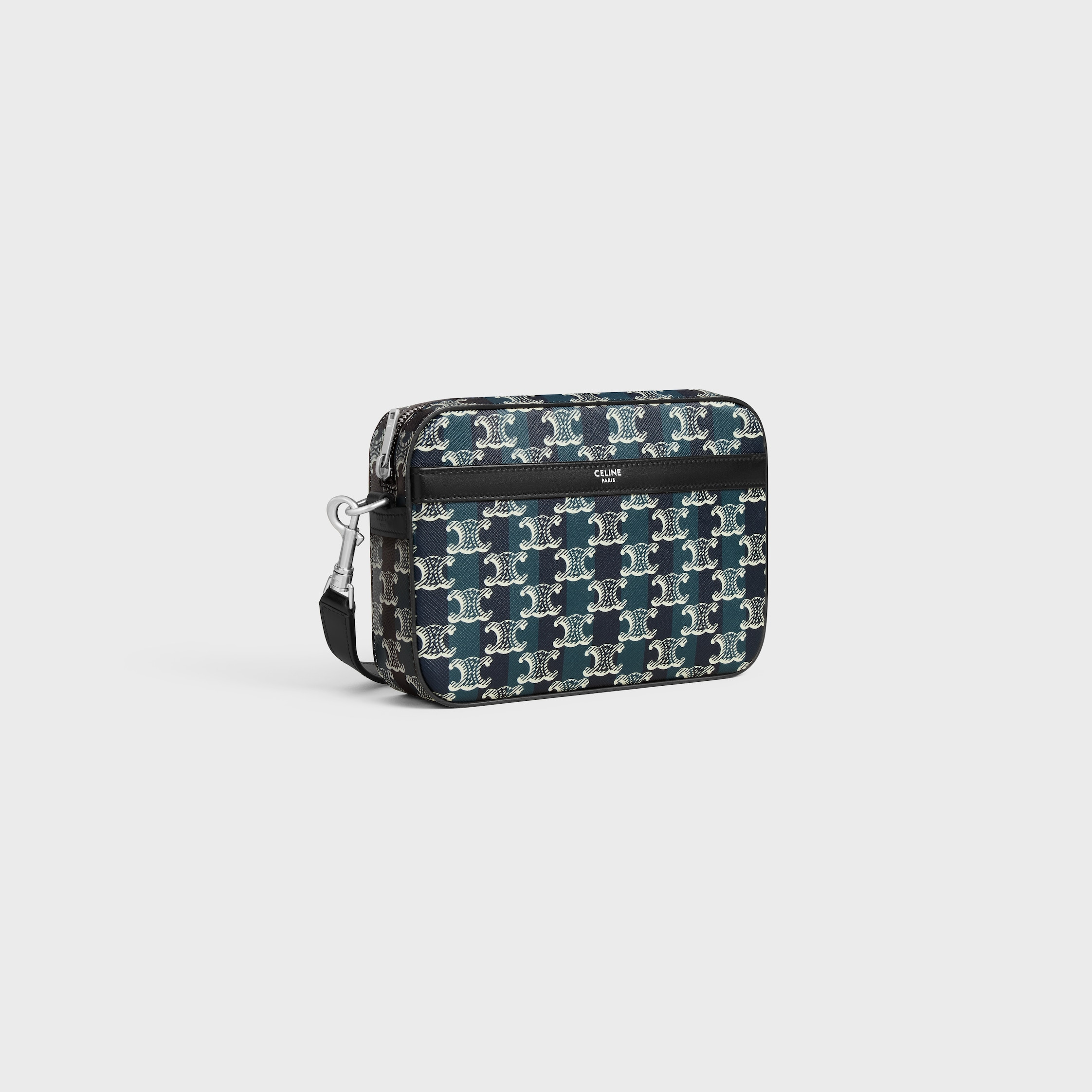 SMALL MESSENGER BAG IN STRIPED TRIOMPHE CANVAS AND CALFSKIN - 2