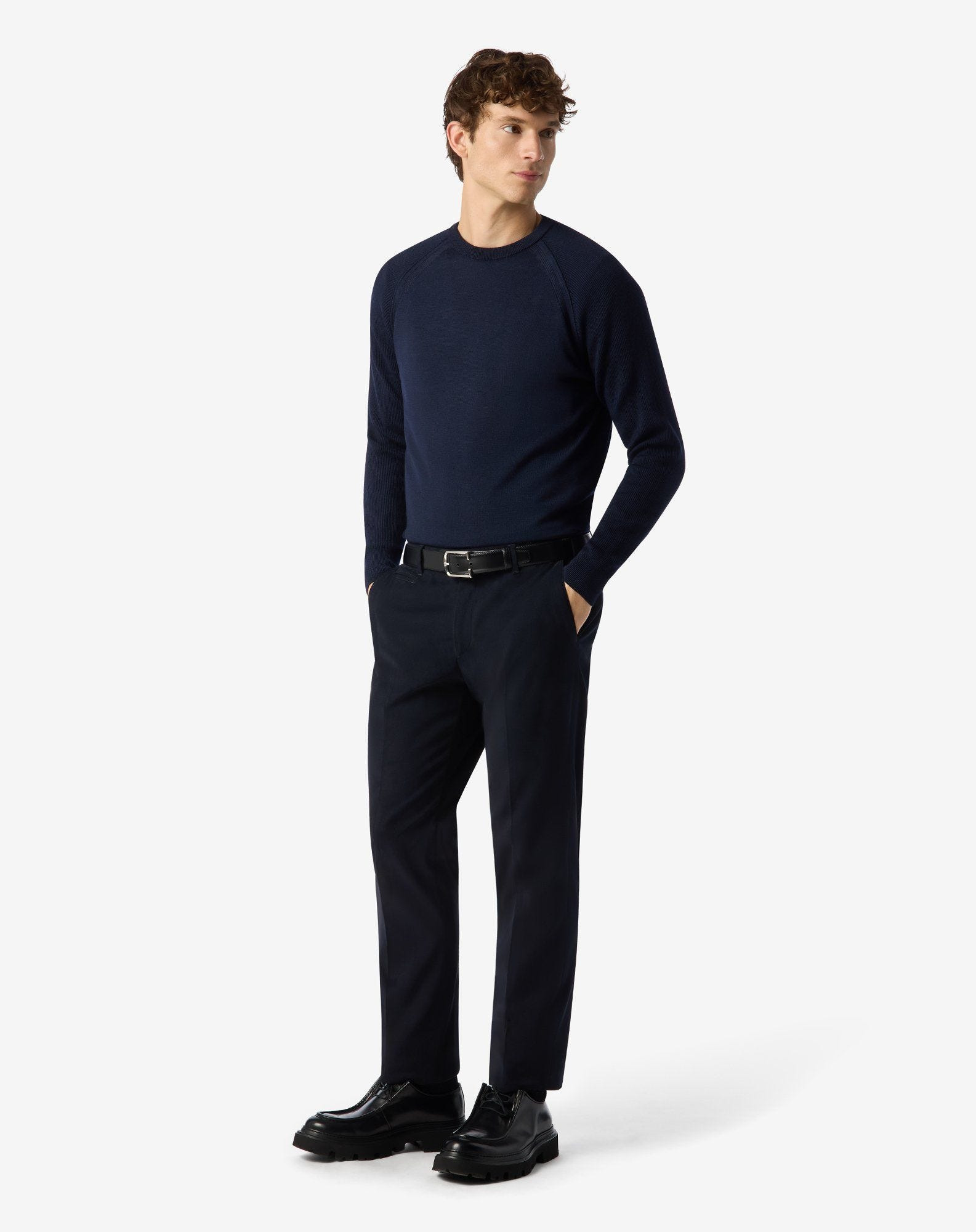 Blue stretch cotton cover trousers - 2