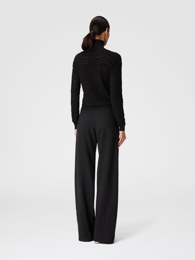 Viscose and wool turtleneck with tone-on-tone zigzag 3