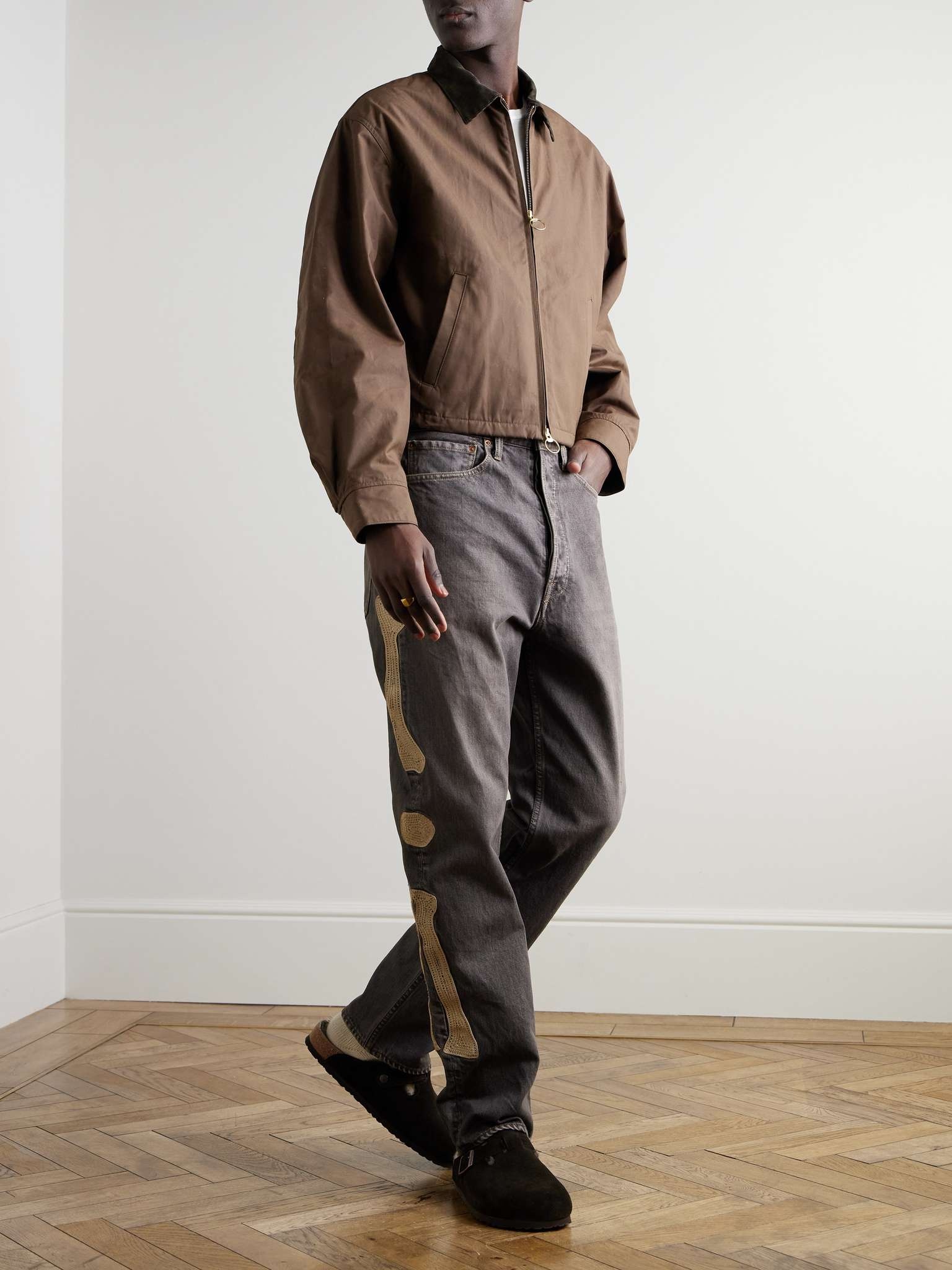 Slim-Fit Crochet-Trimmed Jeans - 2