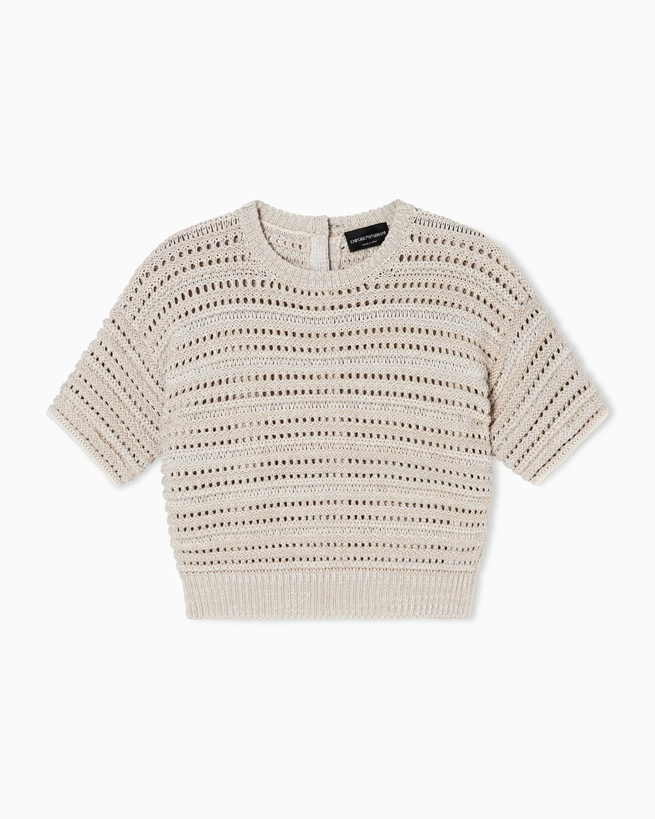 SHORT-SLEEVED JUMPER WITH PERFORATED KNIT - 1