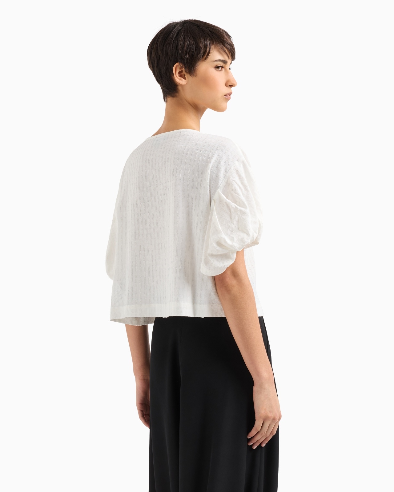 SHIRT JACKET WITH CHECK MOTIF TWISTED SLEEVES - 3