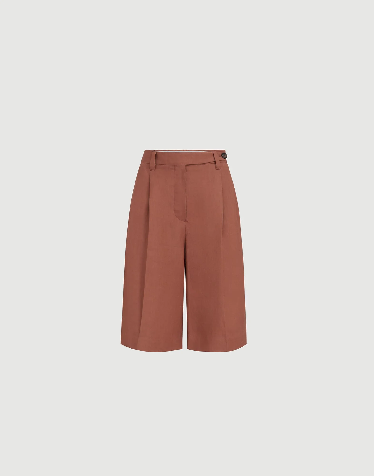 Viscose and linen fluid twill sartorial Bermuda shorts with monili - 1