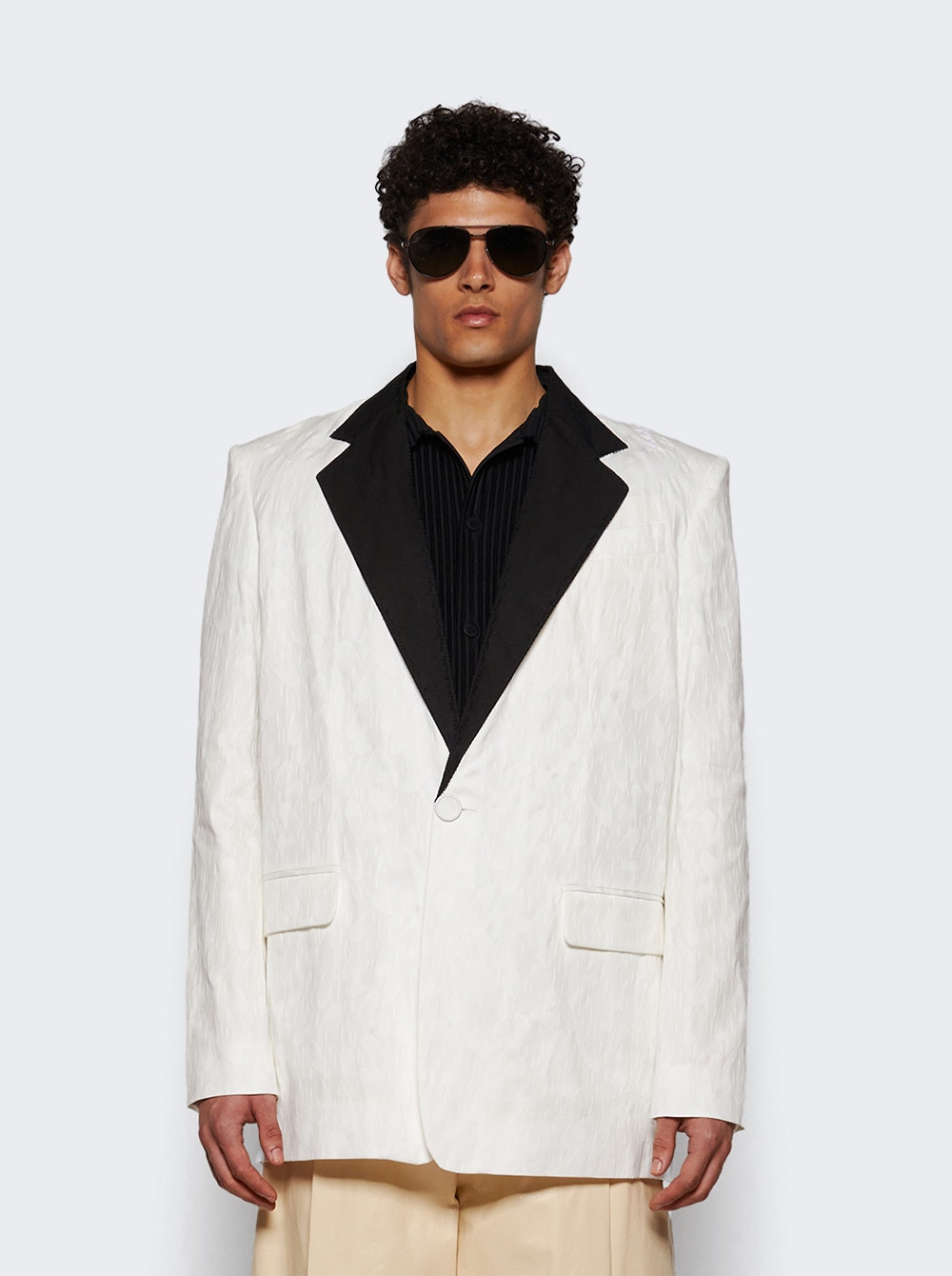 Single Breasted Jacket Natural White - 2