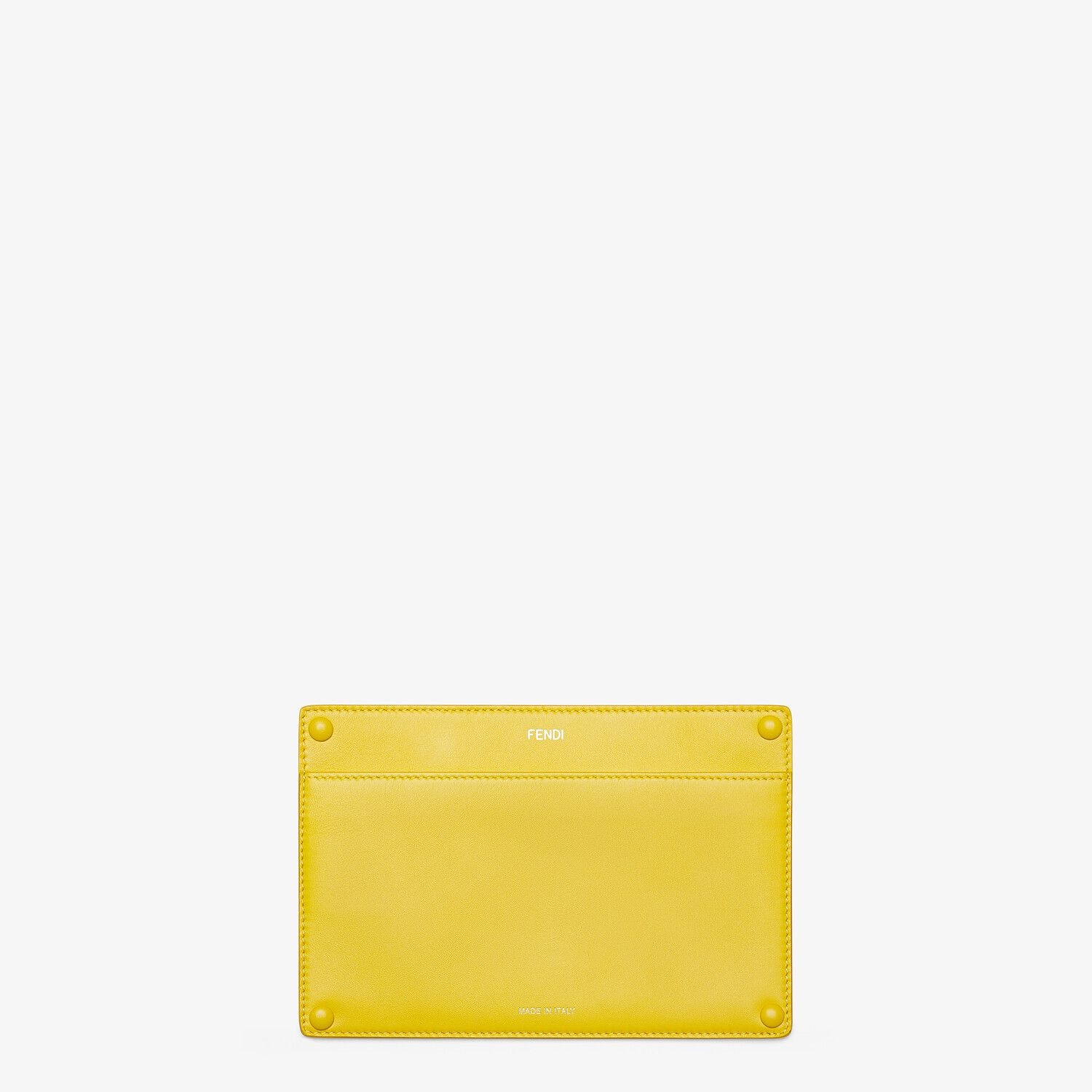 Yellow leather accessory pocket - 1