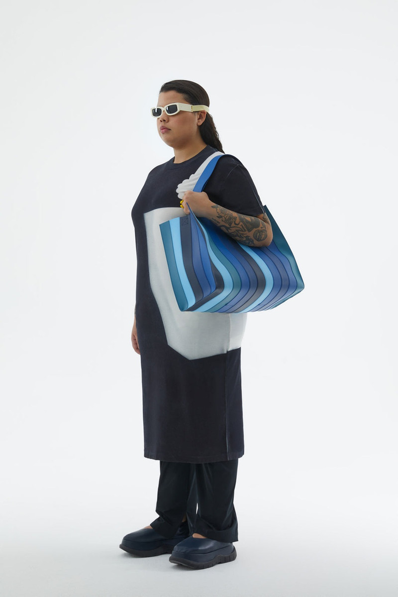 SUNNEI HAND SPRAYED BLUE T-SHIRT DRESS outlook