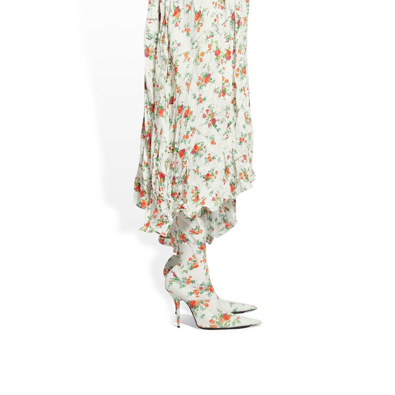 knife 110mm over-the-knee boot paper crush floral printed 8