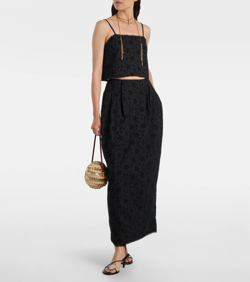 POSSE Salma embroidered cotton maxi skirt outlook