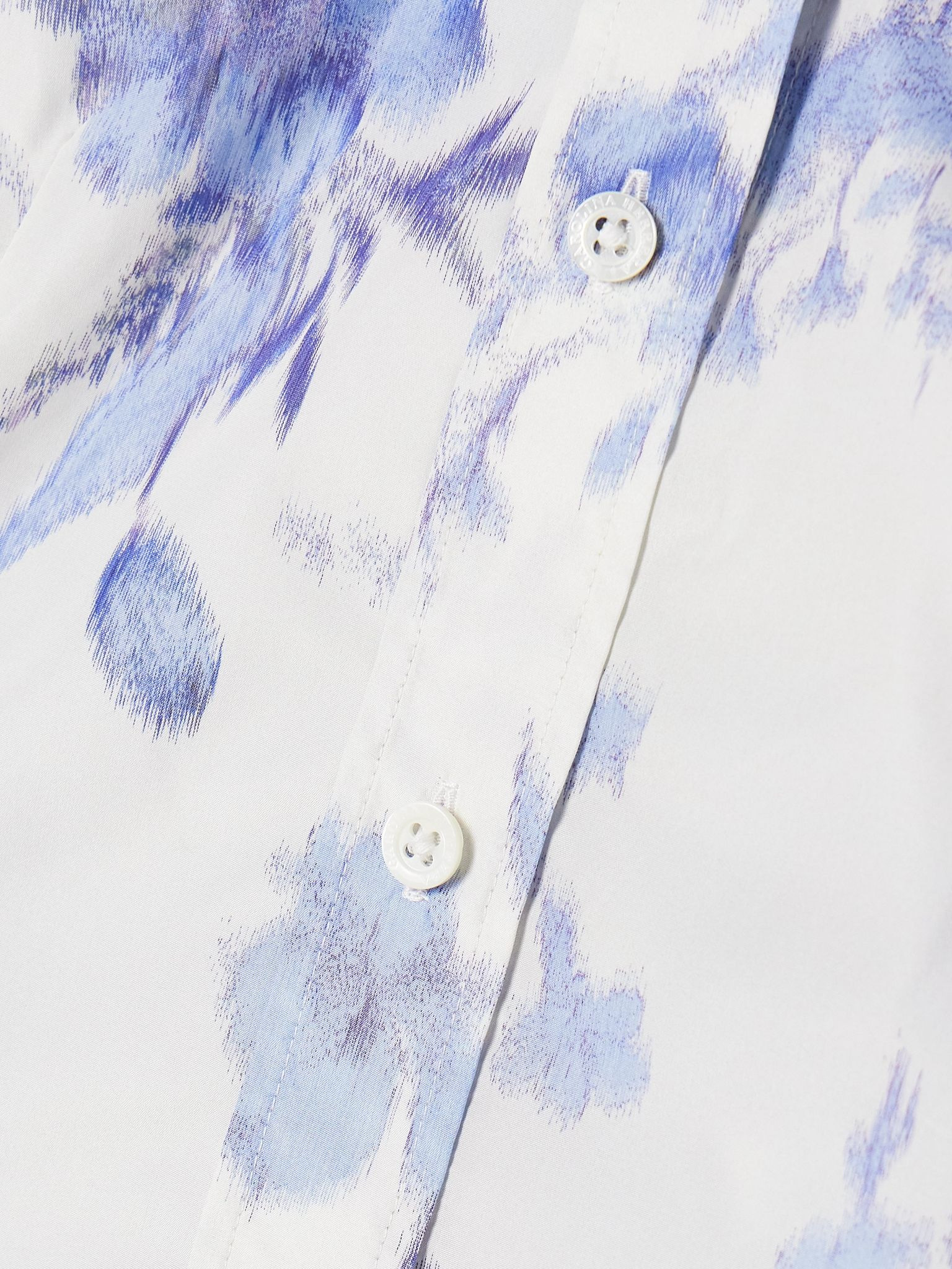 Icon floral-print taffeta shirt Blue - 5