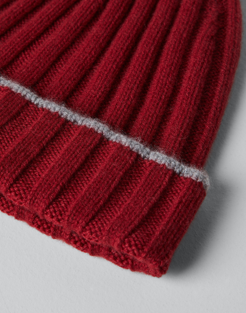 Brunello Cucinelli Cashmere rib knit beanie outlook