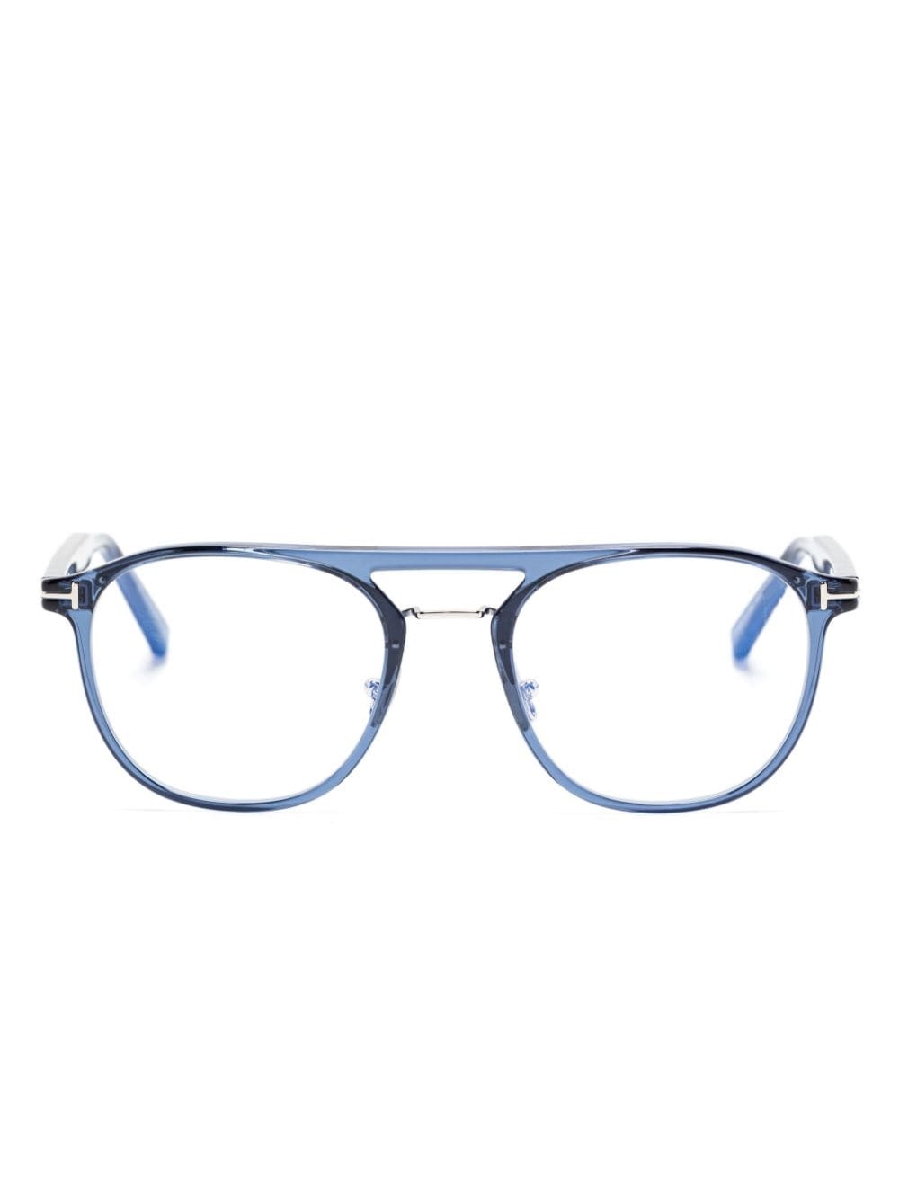 oval-frame glasses - 1