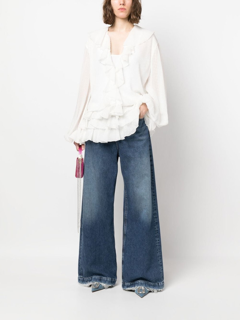 Blumarine ruffle trim blouse outlook