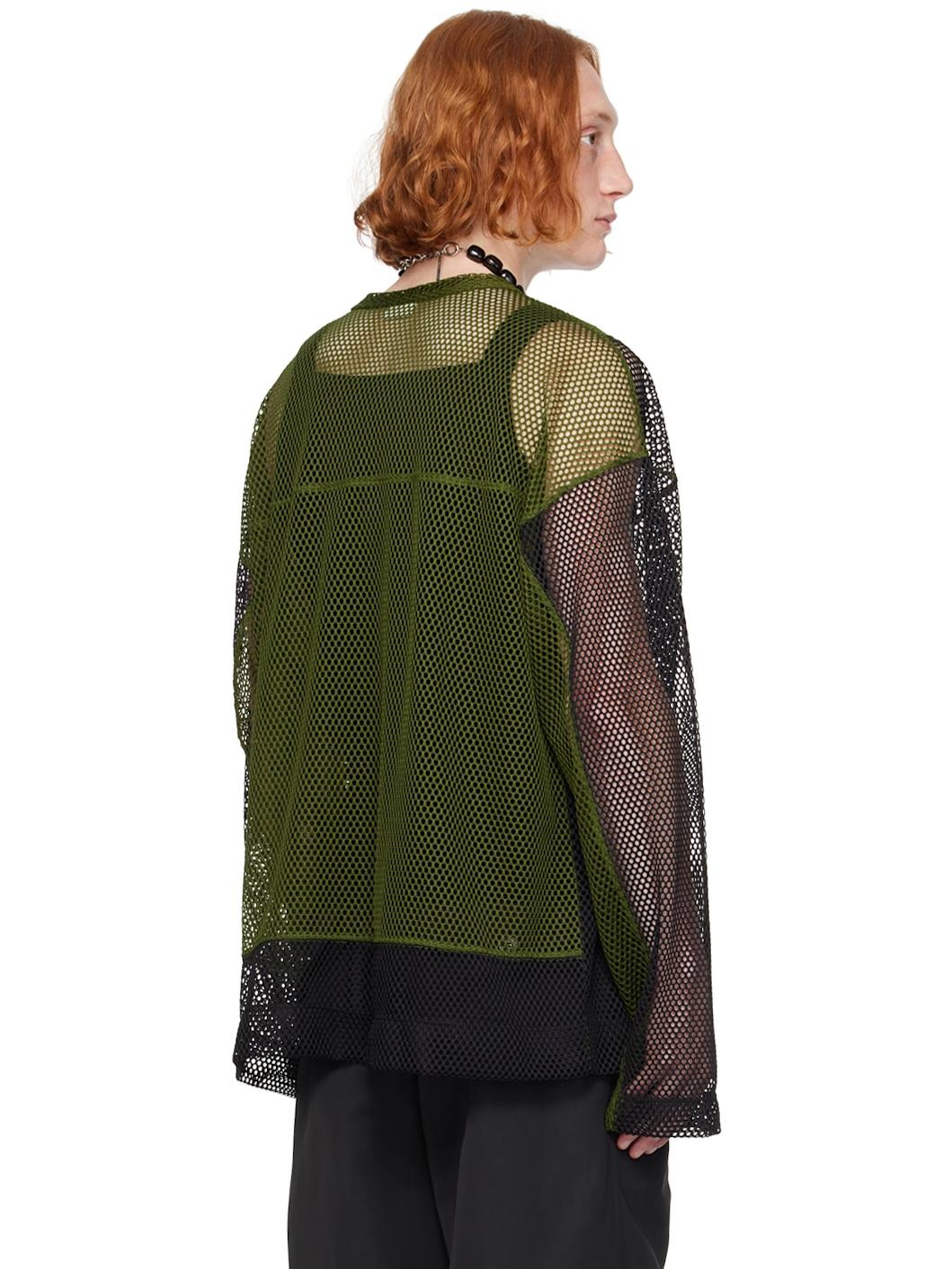 Green & Black Crewneck Long Sleeve T-Shirt - 3