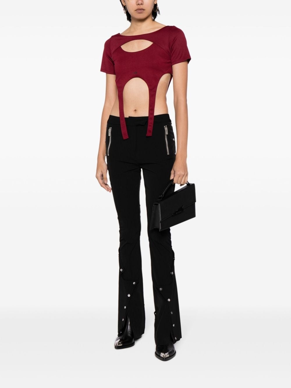 cropped asymmetric T-shirt - 2