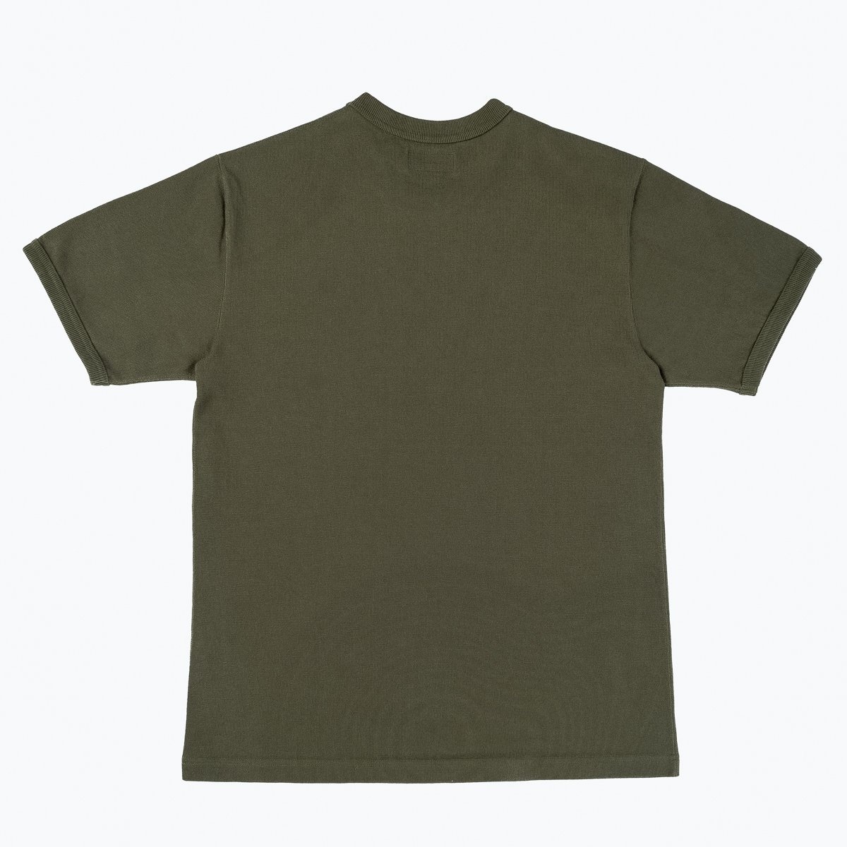 IHT-1600-OLV 11oz Cotton Knit Crew Neck T-Shirt - Olive - 5