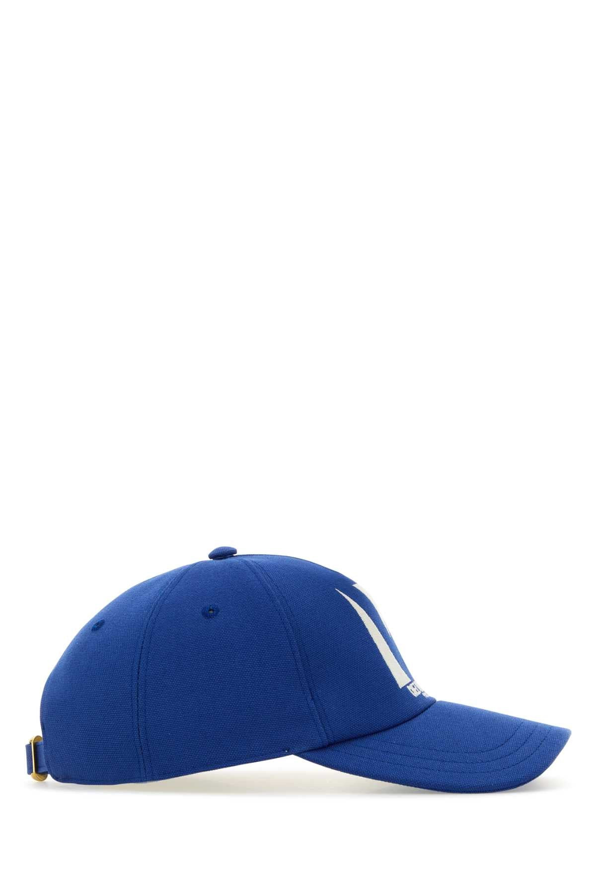 Valentino Garavani Men Electric Blue Cotton Baseball Cap - 2