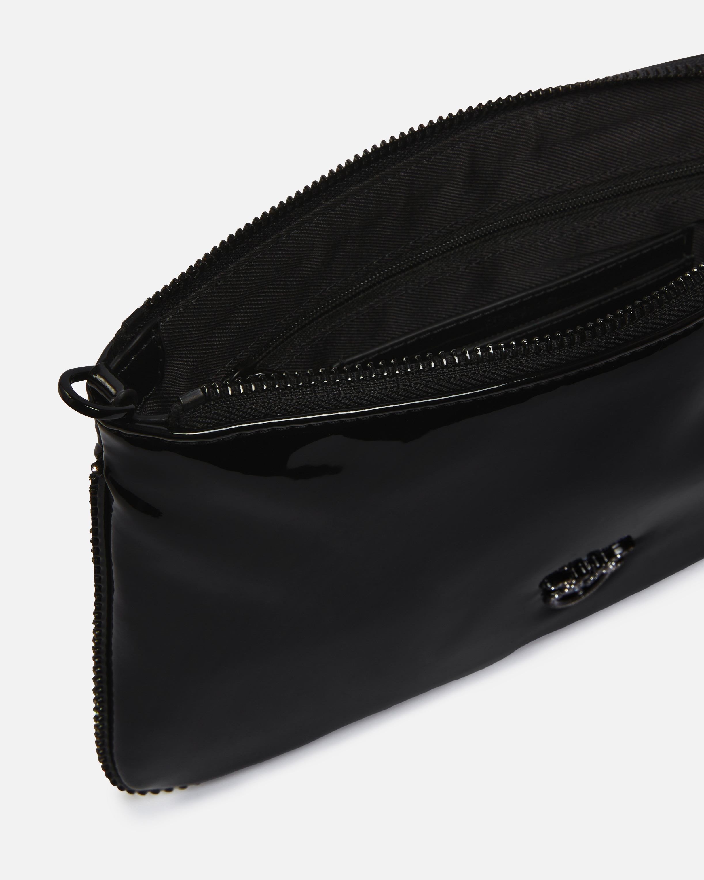 GLOSSY HANDBAG WITH RHINESTONES AND SHOULDER STRAP - 4