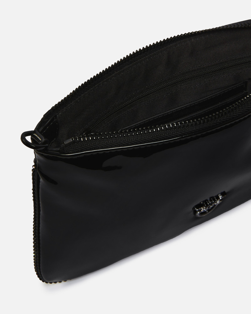 GLOSSY HANDBAG WITH RHINESTONES AND SHOULDER STRAP 4