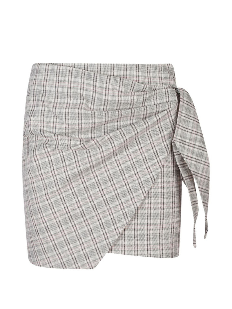 check-pattern tie-detail mini skirt 1