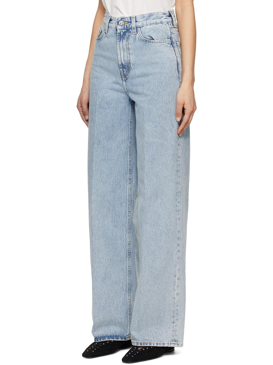 Blue Wide Leg Jeans - 4