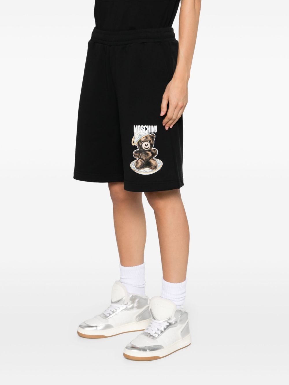 Bear-print track shorts - 3