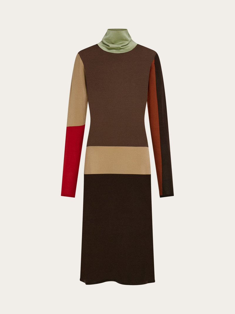 Block color dress 1