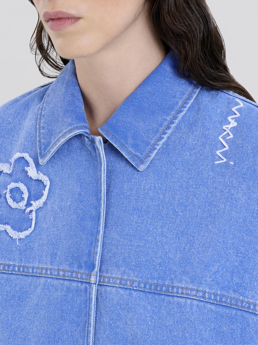LIGHT BLUE DENIM VEST WITH PATCH DETAILS - 4