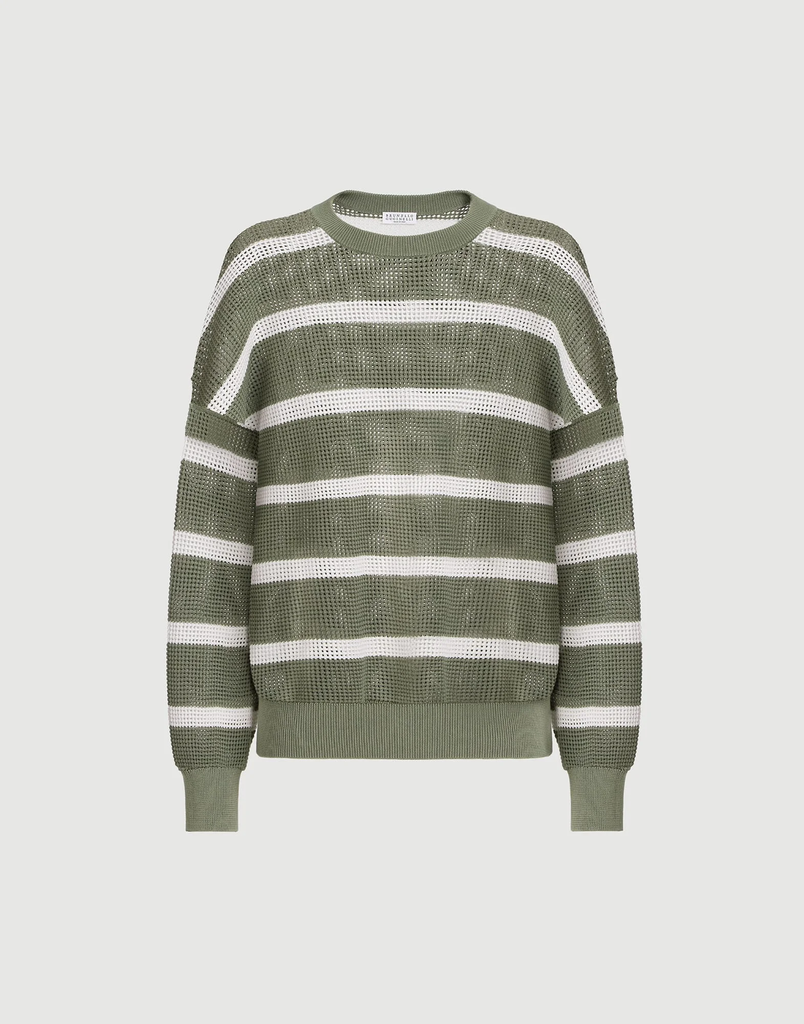 Cotton net striped sweater - 1