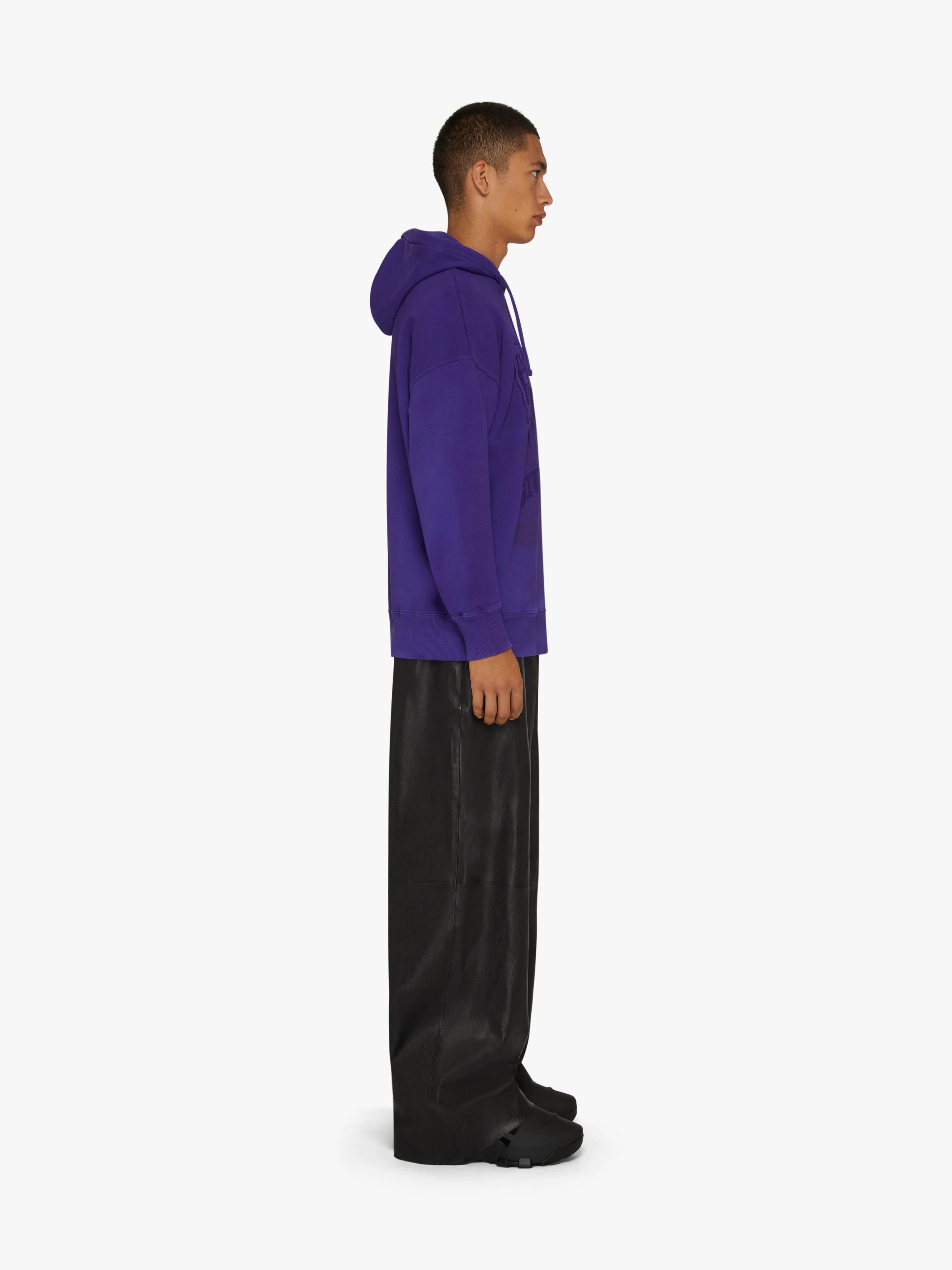SLIM FIT HOODIE IN EMBROIDERED FELPA - 3