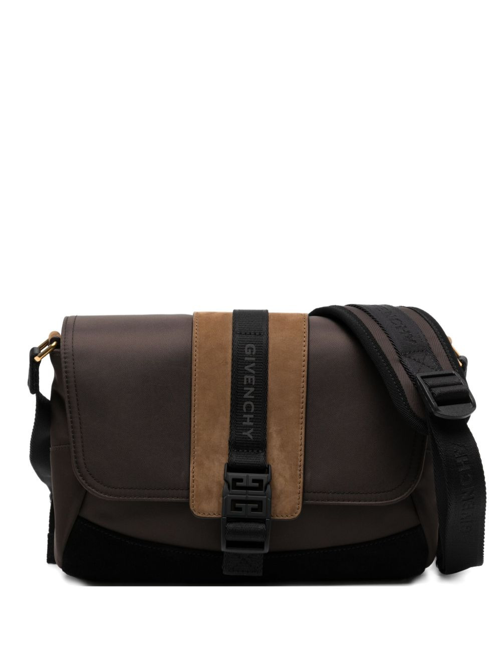 logo-plaque buckle shoulder bag - 1