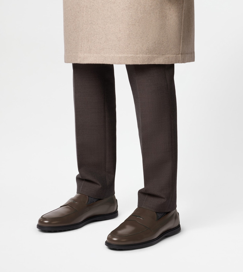 LOAFERS IN LEATHER - BROWN 7
