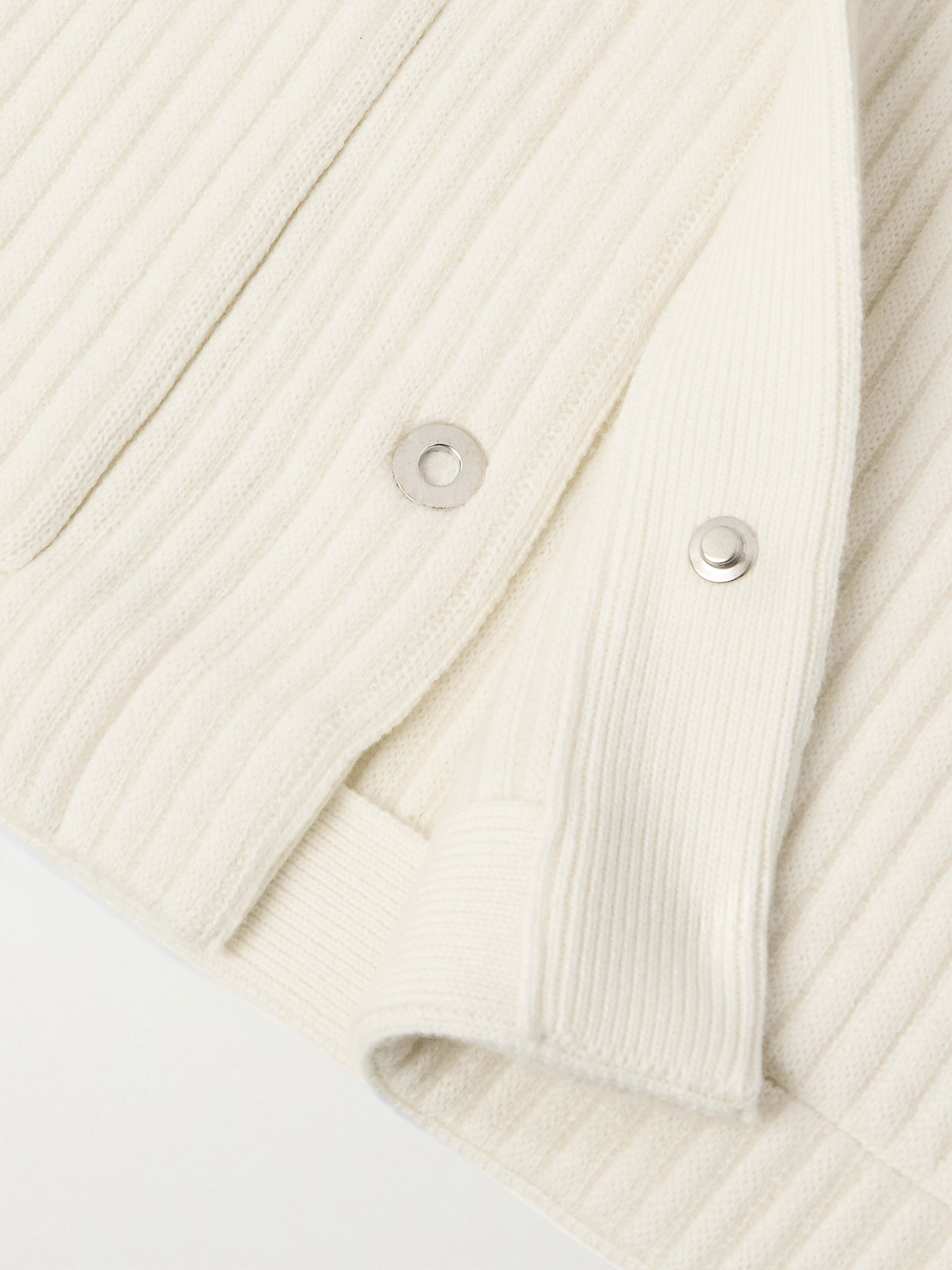 Ribbed Wool and Cashmere-Blend Jacket Neutral - 6