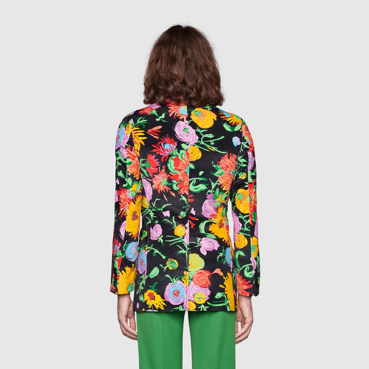 Ken Scott print velvet jacket  - 4