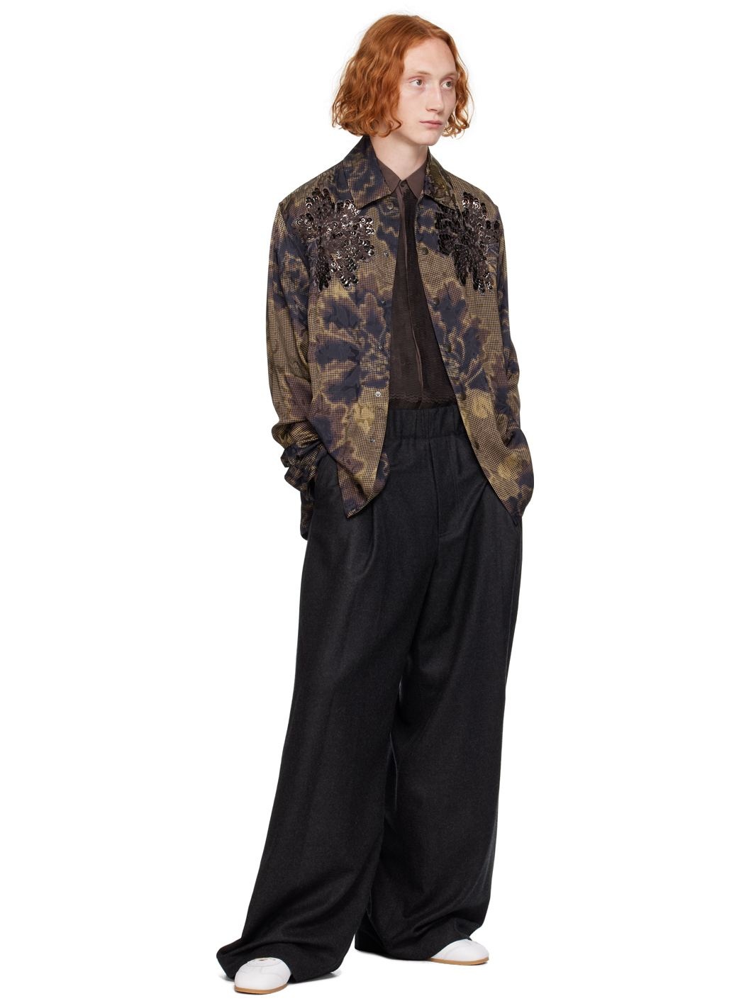 Brown Beaded Shirt - 4