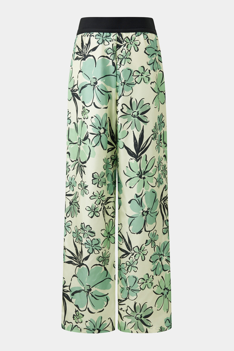 Jacky silk trousers in Vanilla/green 6