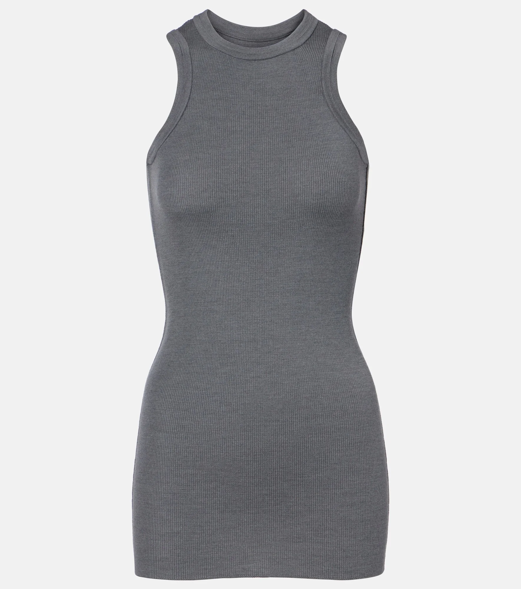 Ribbed-knit wool tank top - 1
