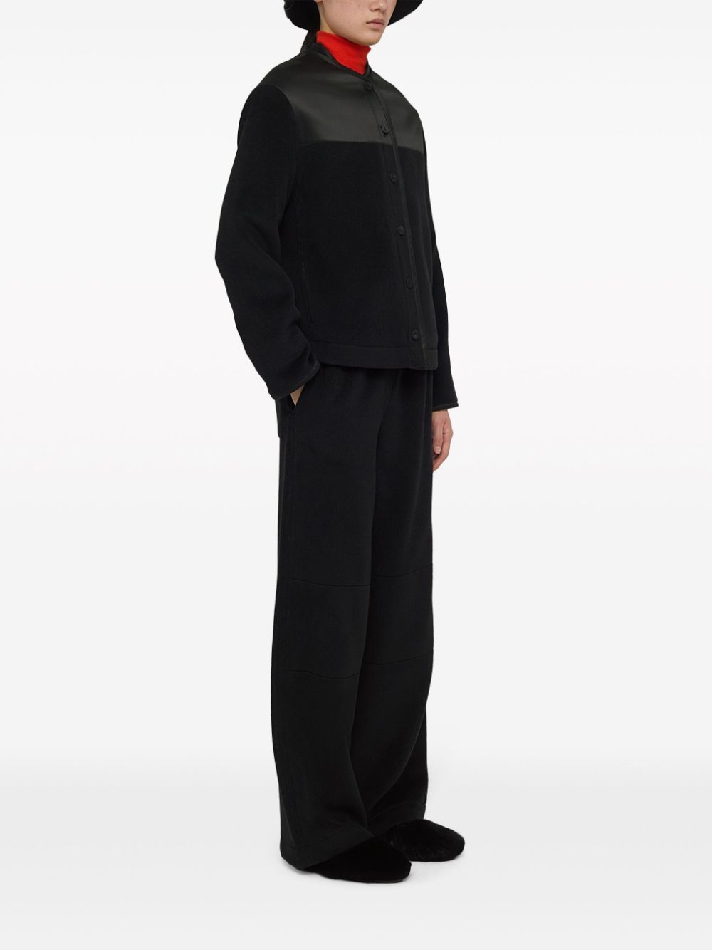 panelled fleece jacket - 3