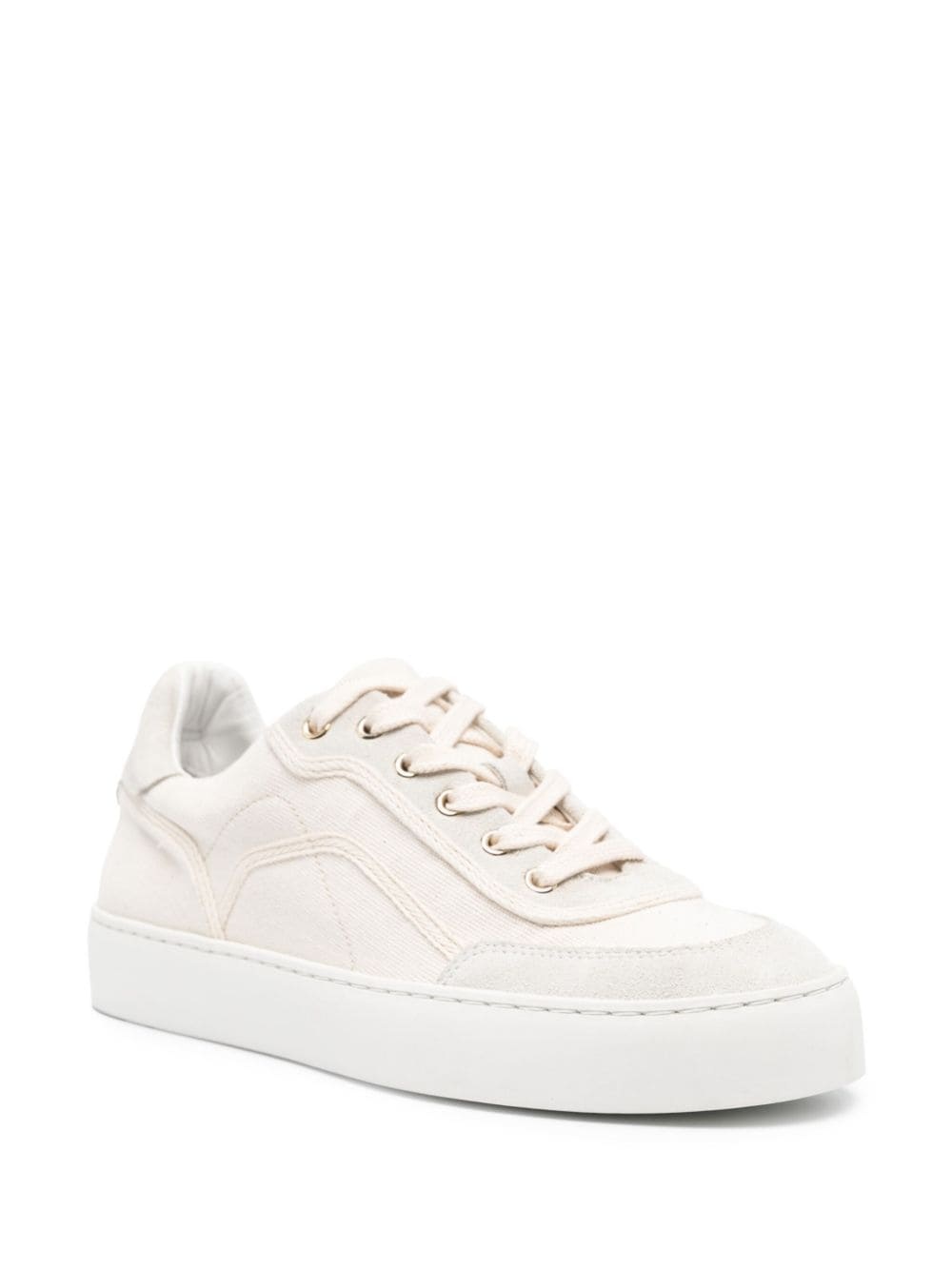 suede-trim canvas sneakers - 2