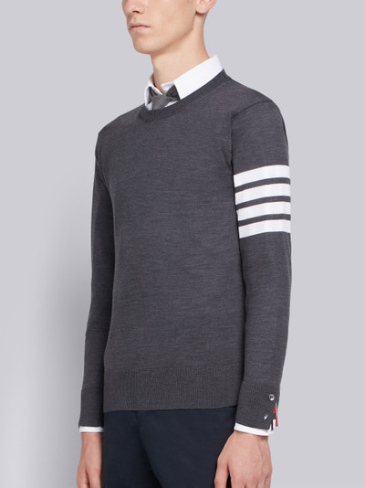 Thom Browne Dark Grey Fully Fashioned Merino Knit Crew Neck Pullover outlook