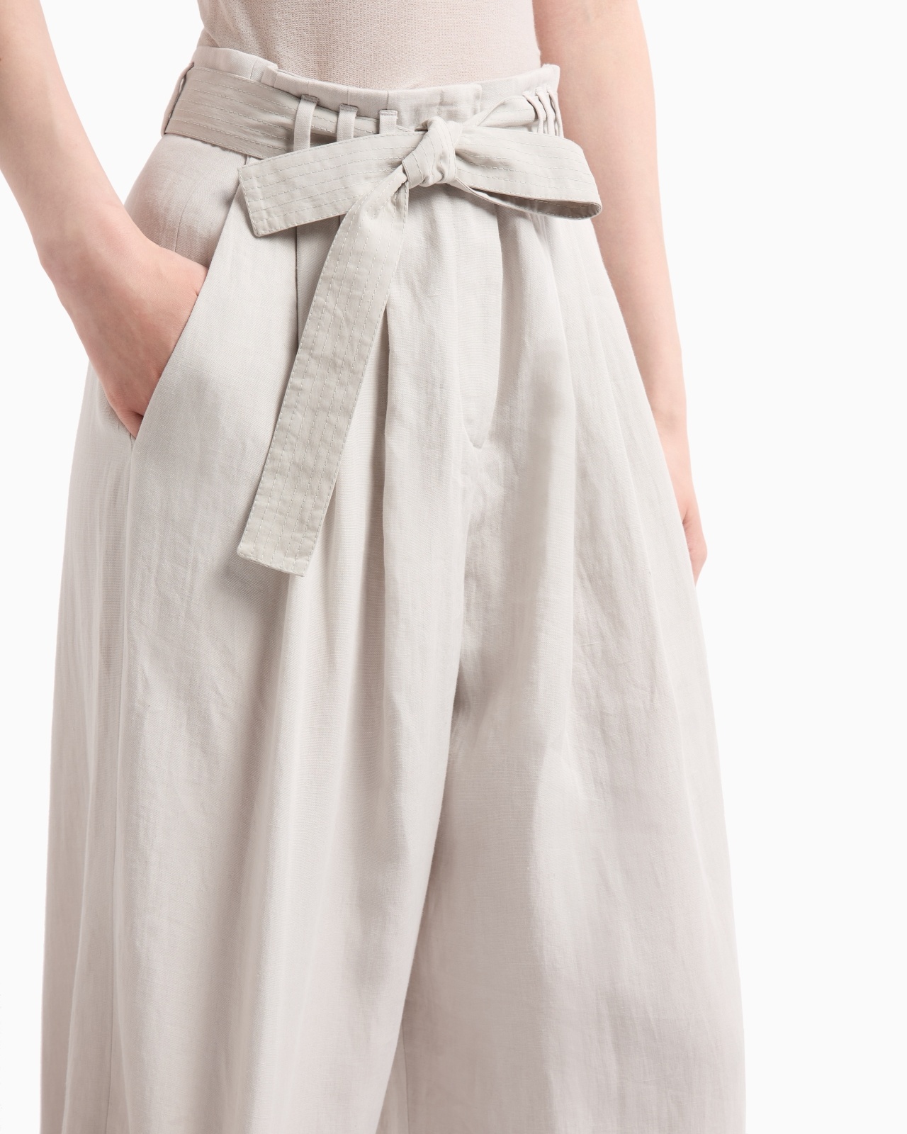 WIDE-LEGGED LINEN TROUSERS - 4